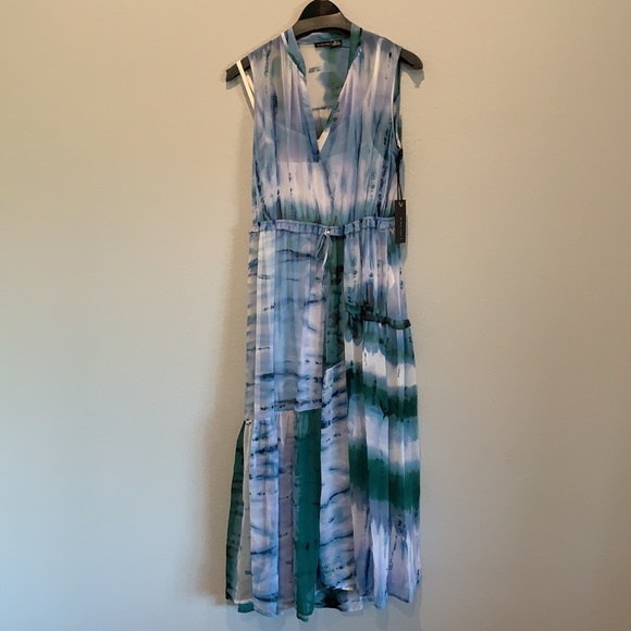 BLACK TAPE TIE DYE MAXI DRESS - Picture 2 of 11